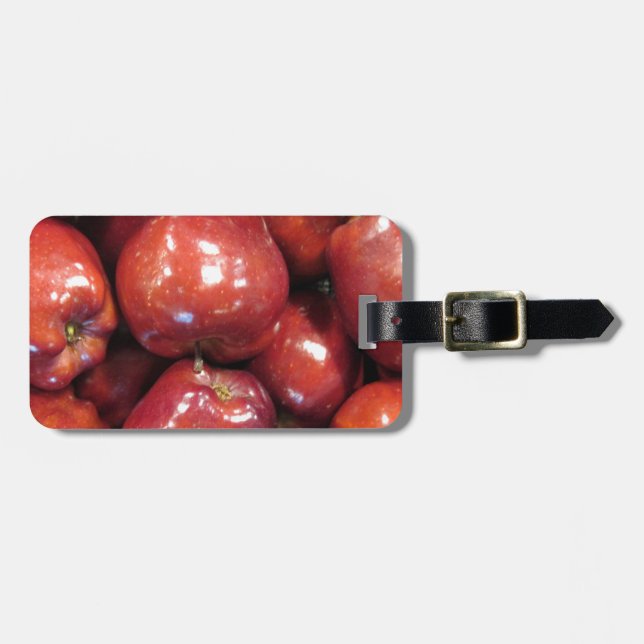 Dark Red Apples Luggage Tag (Front Horizontal)