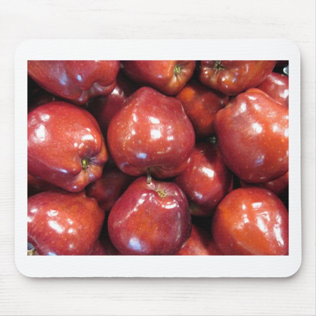 Dark Red Apples Mouse Mat (Front)