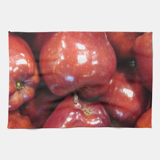 Dark Red Apples Tea Towel (Horizontal)