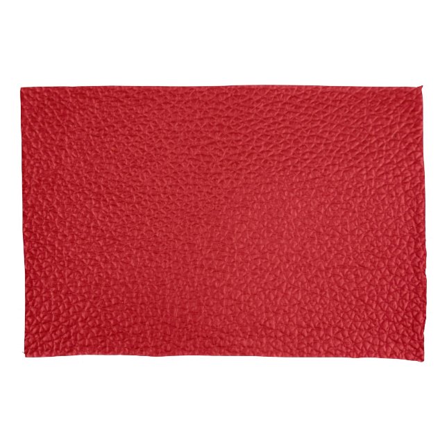 Dark red artificial leatherette closeup. pillowcase (Front)
