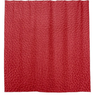 Dark red artificial leatherette closeup. shower curtain