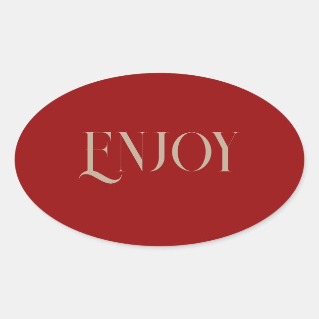 Dark Red Background Enjoy Sticker (Front)