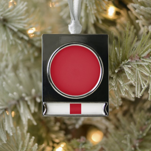 Dark Red Background  Silver Plated Banner Ornament (Tree)
