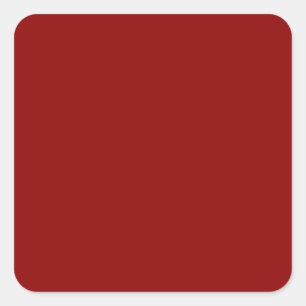 Dark Red Basic One Colour Square Sticker