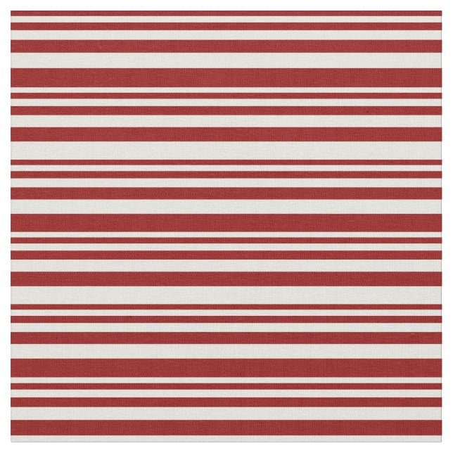 Dark Red & Beige Striped/Lined Pattern Fabric (Close Up)