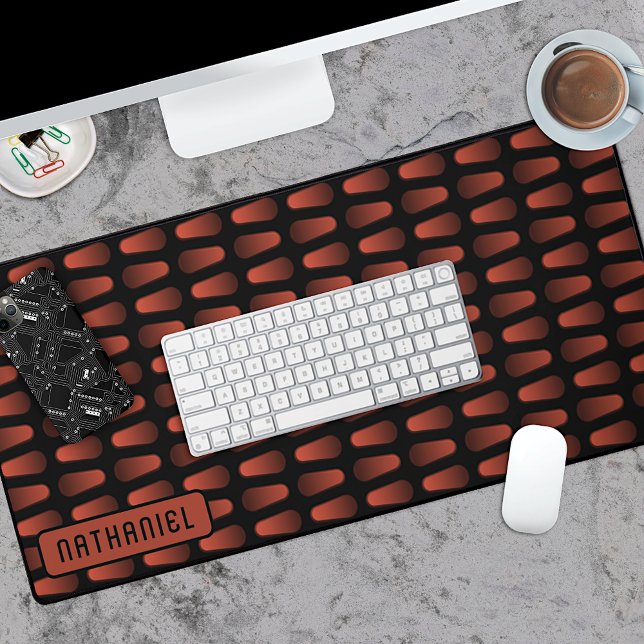 Dark Red Black Industrial Stainless Steel Art Desk Mat (Creator Uploaded)