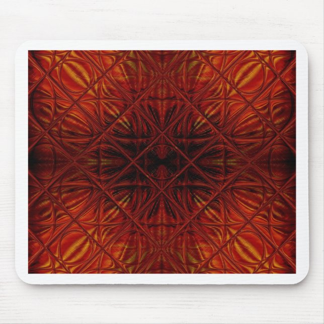Dark Red Black Pattern Mouse Mat (Front)