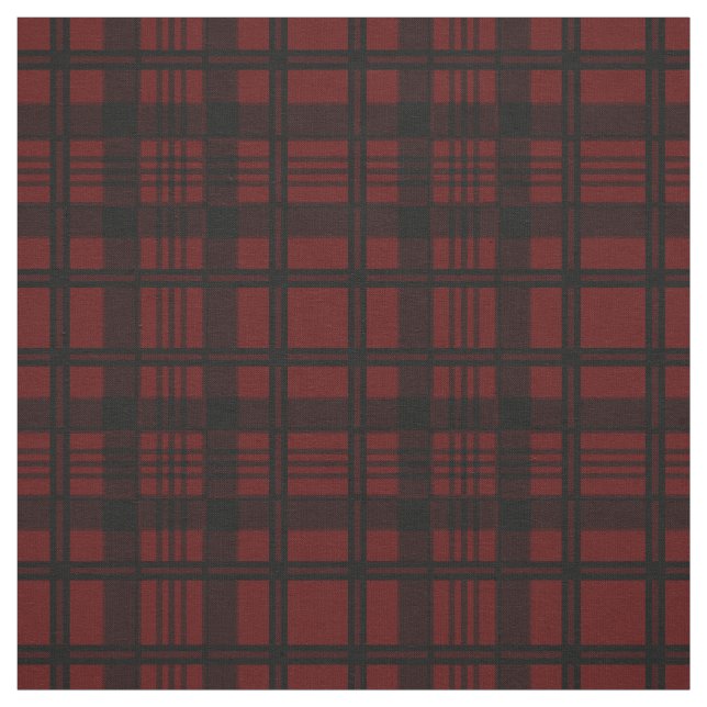 Dark Red & Black Plaid Pattern Fabric (Swatch)