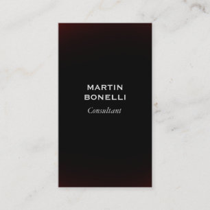 Dark Red Black Standard Modern Business Card