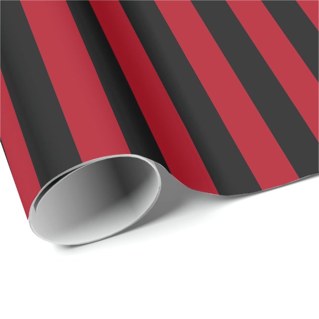 Dark Red/Black Stripe Wrapping Paper (Roll Corner)