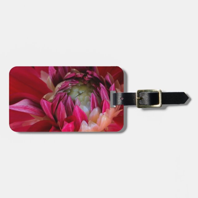 dark red blossom luggage tag (Front Horizontal)