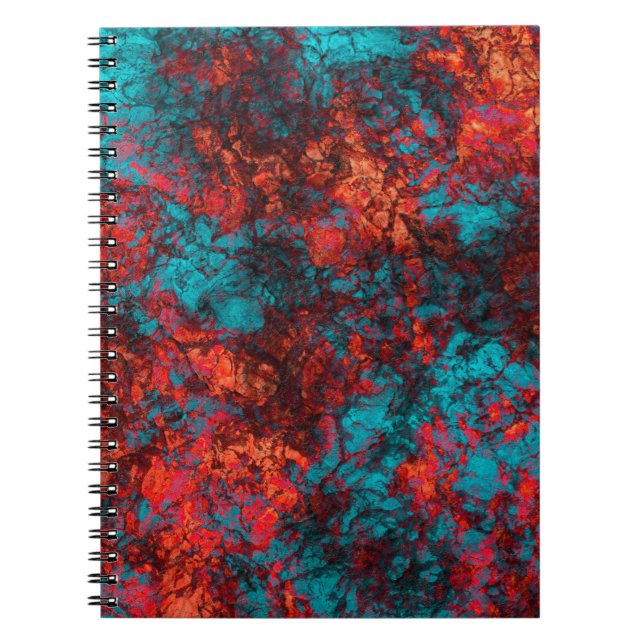 Dark red blue texture textured suede marble granit notebook (Front)