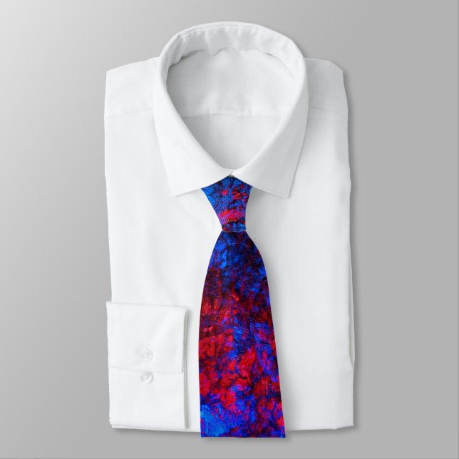 Dark red blue texture textured suede marble granit tie (Tied)