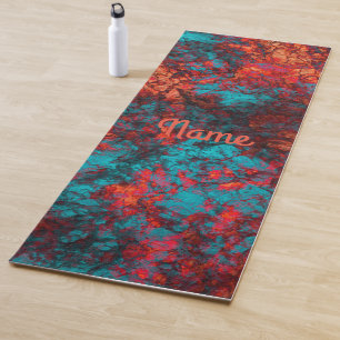 Dark red blue texture textured suede marble granit yoga mat