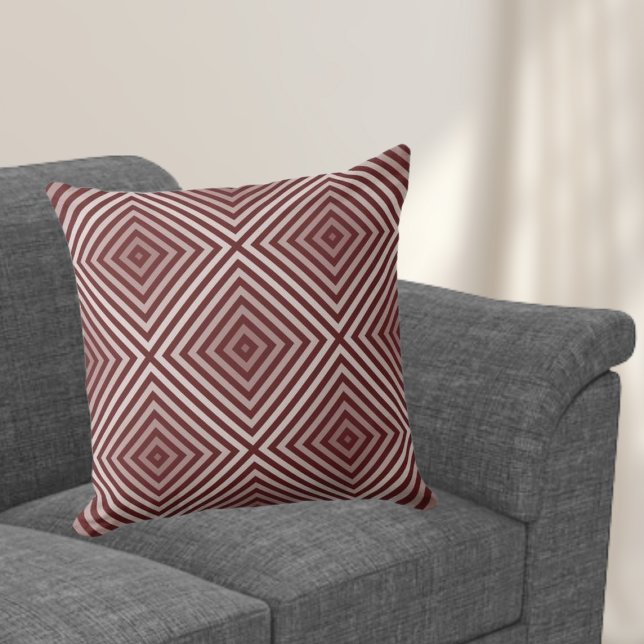 Dark Red Boxed Repeat Pattern - Throw Pillow (Creator Uploaded)