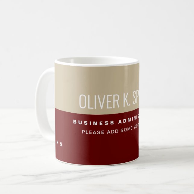 Dark Red Brownish Professional Name Coffee Mug (Front Left)