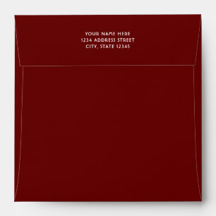 Dark Red Burgundy Address Wedding Envelope