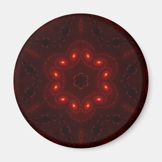 Dark Red Burgundy Gothic Lace Snowflake Magnet (Front)