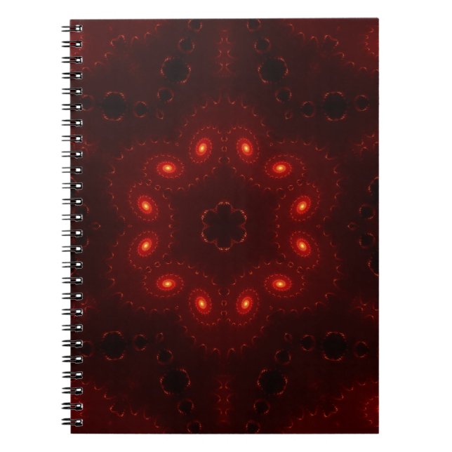 Dark Red Burgundy Gothic Lace Snowflake Notebook (Front)