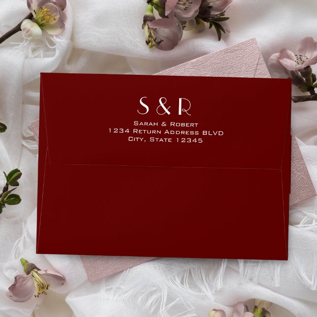Dark Red Burgundy Wedding Envelope (Dark Red Burgundy Wedding Envelope)