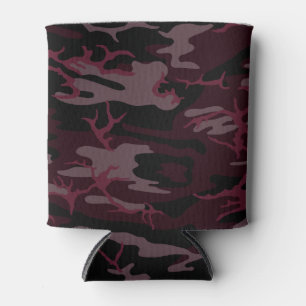 Dark Red Camo Can Cooler