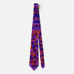 Dark Red Camouflage in Deep Blue and Purple Tie