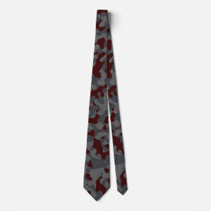 Dark Red Camouflage in Grey Tie