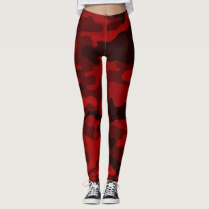 Dark Red Camouflage Leggings