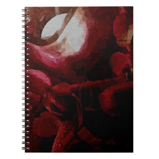 Dark Red Candlelight Oil Painting Notebook (Front)