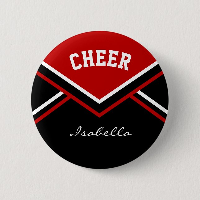 Dark Red Cheerleader Cheer 6 Cm Round Badge (Front)