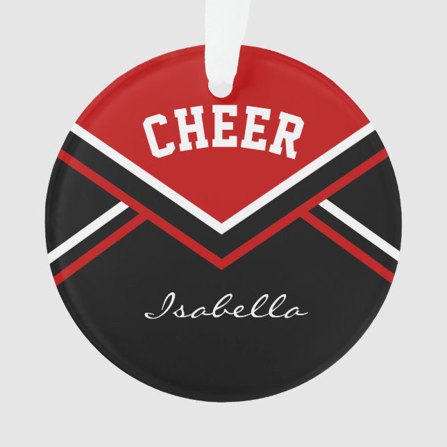 Dark Red Cheerleader 📣💖 Cheer Ornament (Front)