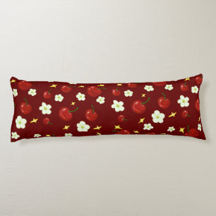 Dark Red Cherry Pattern Body Cushion