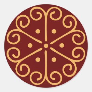 Dark Red Christmas Envelope Seal w/ Gold Snowflake