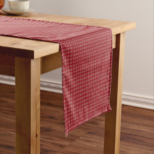 Dark Red Christmas Holiday Modern Short Table Runner