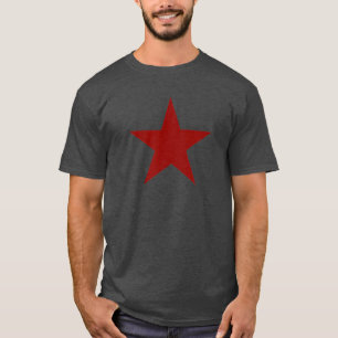 Dark Red Coloured Star on Multiple Colours T-Shirt