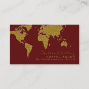 Dark Red Contact Card for travel agents
