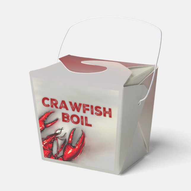 Dark Red Crawfish Boil Party Favour Box (Front Side)