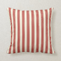 Dark Red & Cream Ticking Stripes Pattern