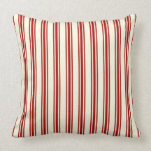 Dark Red & Cream Ticking Stripes Pattern