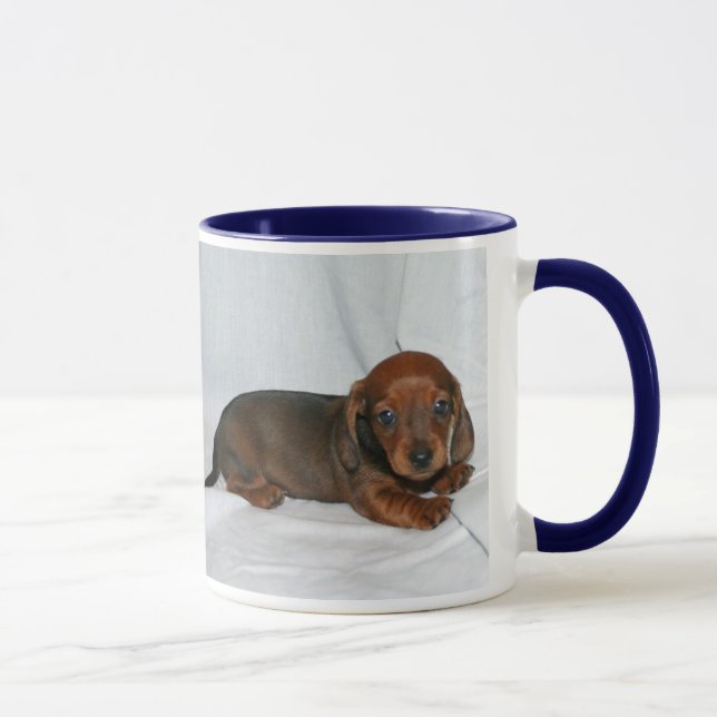 Dark Red Dachshund Puppy Mug (Right)