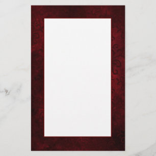 Dark Red Damask Writing Paper
