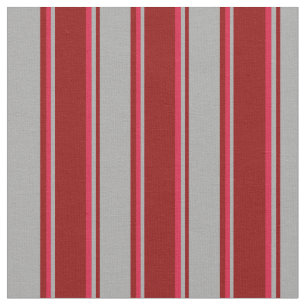 Dark Red, Dark Gray, and Crimson Colored Stripes Fabric