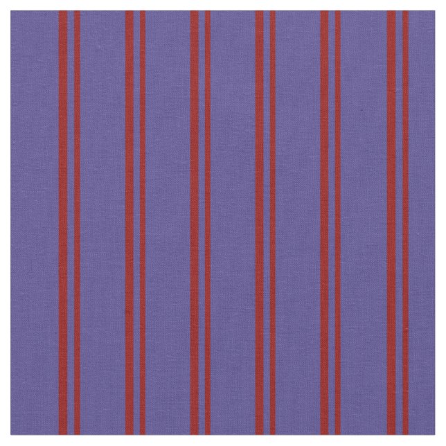 Dark Red & Dark Slate Blue Stripes Fabric (Close Up)