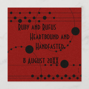 Dark Red Deco  Handfasting Invitation