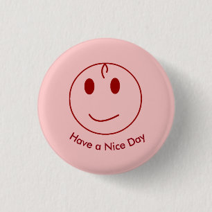 Dark Red Face 3 Cm Round Badge