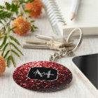 Dark Red faux Glitter sparkles Glamor Monogram