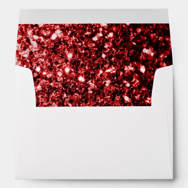 Dark Red faux Glitter sparkles Glamour Envelopes (Back (Bottom))