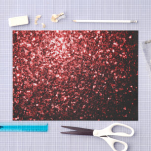 Dark Red faux Glitter sparkles Glamour Tissue Paper