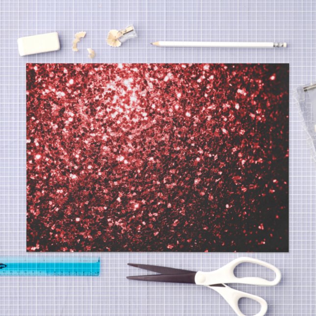Dark Red faux Glitter sparkles Glamour Tissue Paper (Craft)