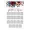 Dark Red Floral 19-Table Wedding Seating Chart